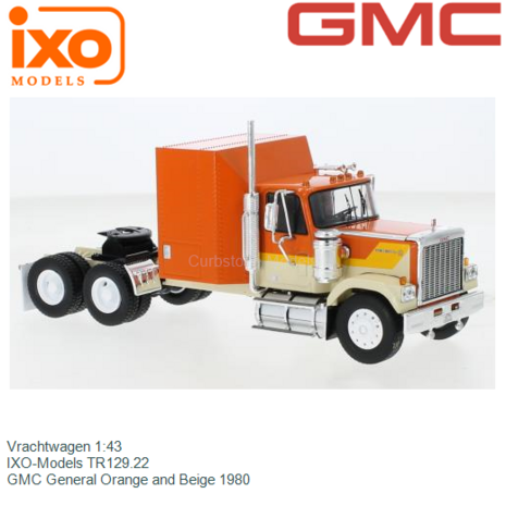 Vrachtwagen 1:43 | IXO-Models TR129.22 | GMC General Orange and Beige 1980