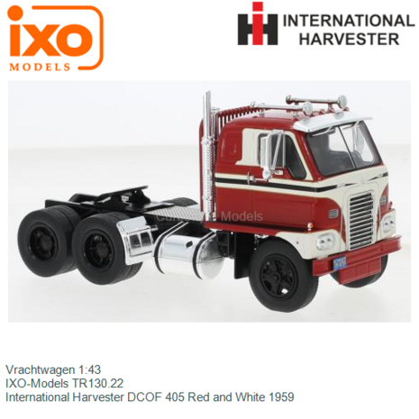 Vrachtwagen 1:43 | IXO-Models TR130.22 | International Harvester DCOF 405 Red and White 1959