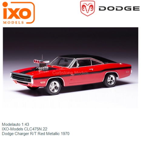 Modelauto 1:43 | IXO-Models CLC475N.22 | Dodge Charger R/T Red Metallic 1970