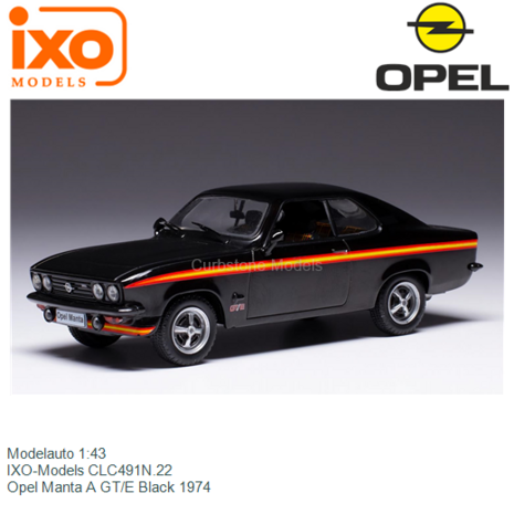 Modelauto 1:43 | IXO-Models CLC491N.22 | Opel Manta A GT/E Black 1974