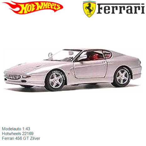 Modelauto 1:43 | Hotwheels 22169 | Ferrari 456 GT Zilver