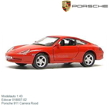 Modelauto 1:43 | Edocar 018007-02 | Porsche 911 Carrera Rood