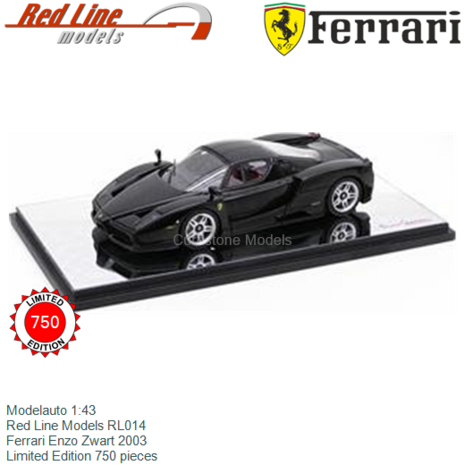 Modelauto 1:43 | Red Line Models RL014 | Ferrari Enzo Zwart 2003