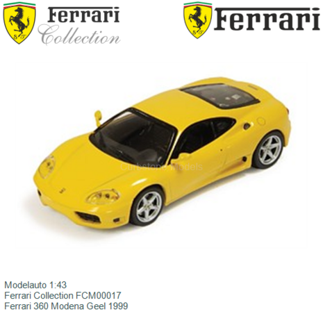 Modelauto 1:43 | Ferrari Collection FCM00017 | Ferrari 360 Modena Geel 1999