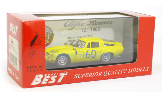 Modelauto 1:43 | Best 9061 | Alfa Romeo TZ1 Geel 1965 #60