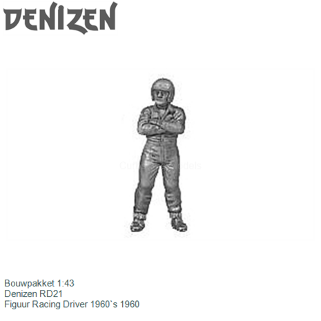 Bouwpakket 1:43 | Denizen RD21 | Figuur Racing Driver 1960`s 1960