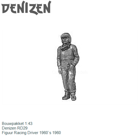 Bouwpakket 1:43 | Denizen RD29 | Figuur Racing Driver 1960`s 1960