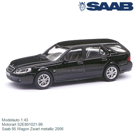 Modelauto 1:43 | Motorart S2E601021-99 | Saab 95 Wagon Zwart metallic 2006