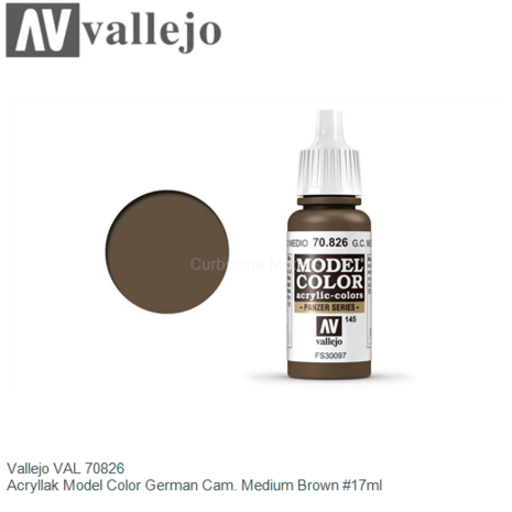 | Vallejo VAL 70826 | Acryllak Model Color German Cam. Medium Brown #17ml