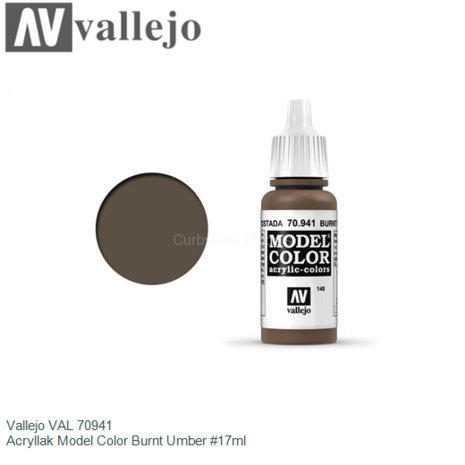  | Vallejo VAL 70941 | Acryllak Model Color Burnt Umber #17ml