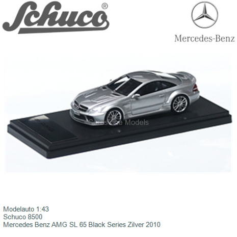 Modelauto 1:43 | Schuco 8500 | Mercedes Benz AMG SL 65 Black Series Zilver 2010