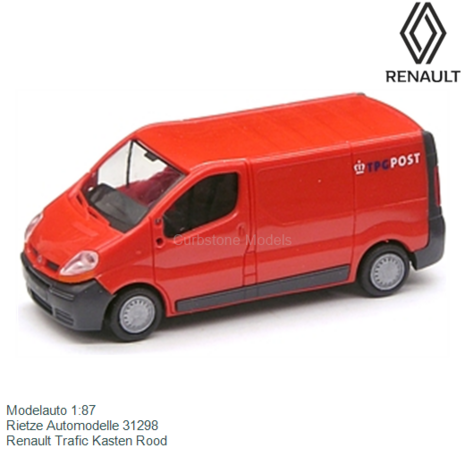 Modelauto 1:87 | Rietze Automodelle 31298 | Renault Trafic Kasten Rood