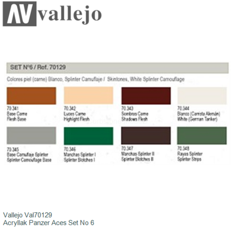 | Vallejo Val70129 | Acryllak Panzer Aces Set No 6