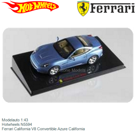 Modelauto 1:43 | Hotwheels N5594 | Ferrari California V8 Convertible Azure California
