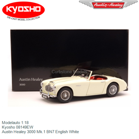 Modelauto 1:18 | Kyosho 08149EW | Austin Healey 3000 Mk.1 BN7 English White