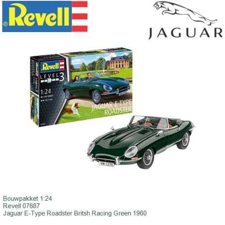 Bouwpakket 1:24 | Revell 07687 | Jaguar E-Type Roadster Britsh Racing Green 1960