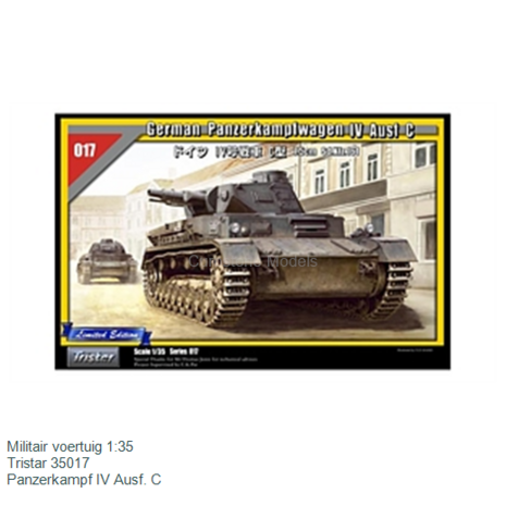Militair voertuig 1:35 | Tristar 35017 | Panzerkampf IV Ausf. C