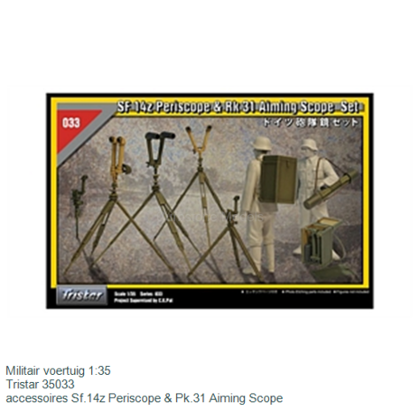 Militair voertuig 1:35 | Tristar 35033 | accessoires Sf.14z Periscope & Pk.31 Aiming Scope