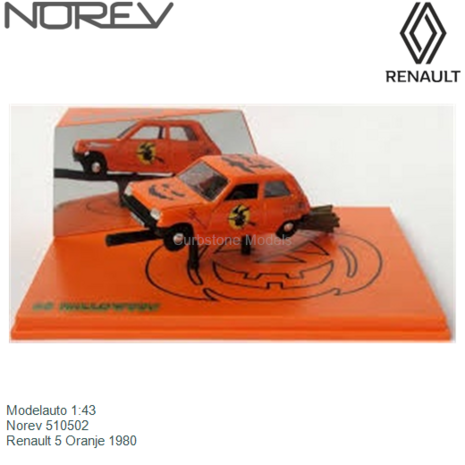Modelauto 1:43 | Norev 510502 | Renault 5 Oranje 1980