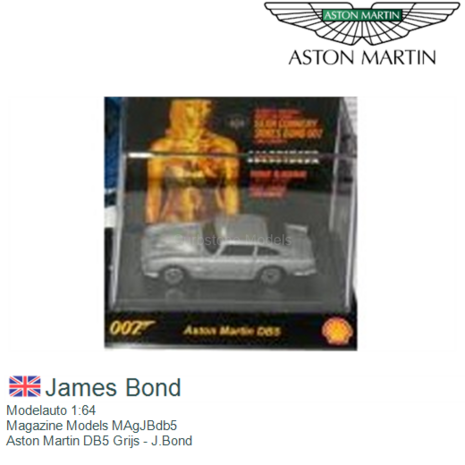 Modelauto 1:64 | Magazine Models MAgJBdb5 | Aston Martin DB5 Grijs - J.Bond