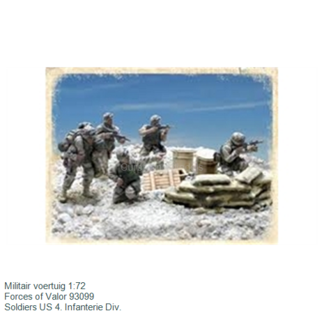 Militair voertuig 1:72 | Forces of Valor 93099 | Soldiers US 4. Infanterie Div.