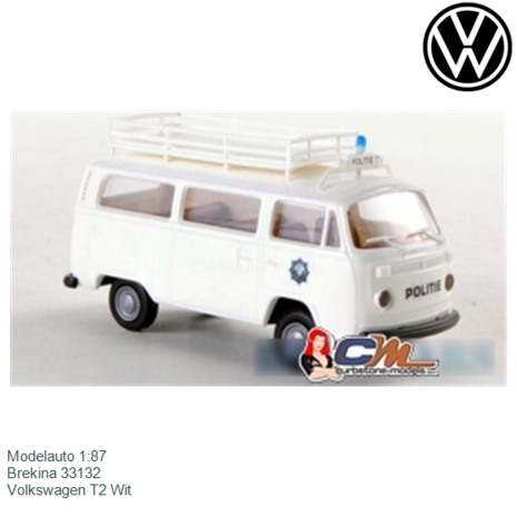 Modelauto 1:87 | Brekina 33132 | Volkswagen T2 Wit