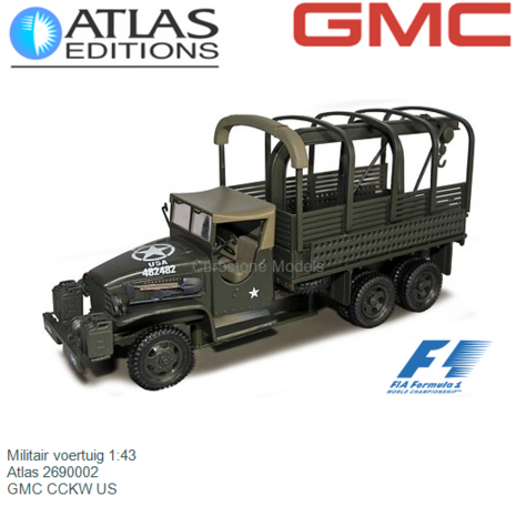 Militair voertuig 1:43 | Atlas 2690002 | GMC CCKW US