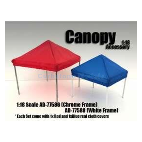 Accessoire 1:18 | American Diorama 77588 | Partytent Canopy Rood / Blauw