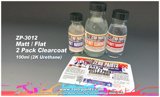 Verf  | Zero Paints ZP-3012 | Airbrush Matt Clearcoat System 100 ml Matt Clear