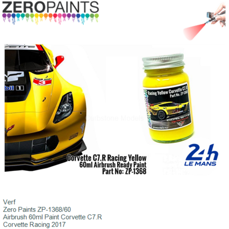 Verf  | Zero Paints ZP-1368/60 | Airbrush 60ml Paint Corvette C7.R | Corvette Racing 2017