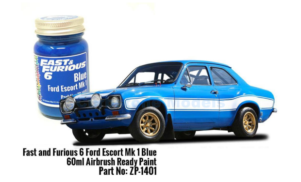 Verf  | Zero Paints ZP-1401 | Airbrush Paint 60 ml Ford Escort Blue Blue