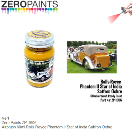 Verf  | Zero Paints ZP-1606 | Airbrush 60ml Rolls Royce Phantom II Star of India Saffron Ochre