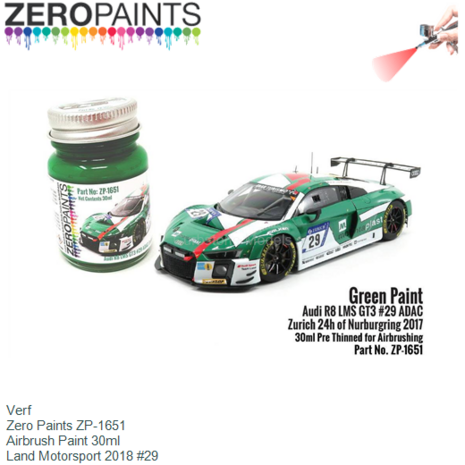 Verf  | Zero Paints ZP-1651 | Airbrush Paint 30ml | Land Motorsport 2018 #29