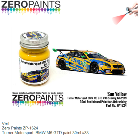 Verf  | Zero Paints ZP-1624 | Turner Motorsport  BMW M6 GTD paint 30ml #33
