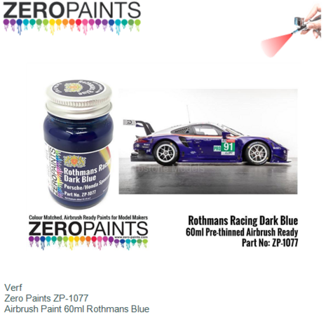 Verf  | Zero Paints ZP-1077 | Airbrush Paint 60ml Rothmans Blue