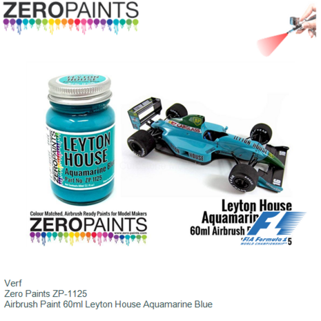 Verf  | Zero Paints ZP-1125 | Airbrush Paint 60ml Leyton House Aquamarine Blue