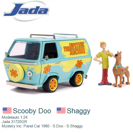 Modelauto 1:24 | Jada 31720GR | Mystery Inc. Panel Car 1960 - S.Doo - S.Shaggy