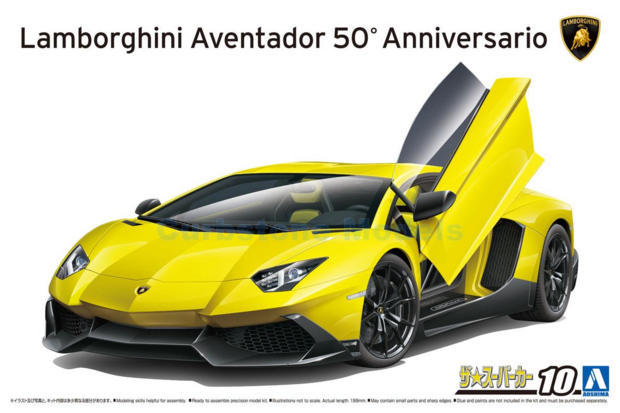 Bouwpakket 1:24 | Aoshima AO05982 | Lamborghini Aventador 50th Anniversario Yellow