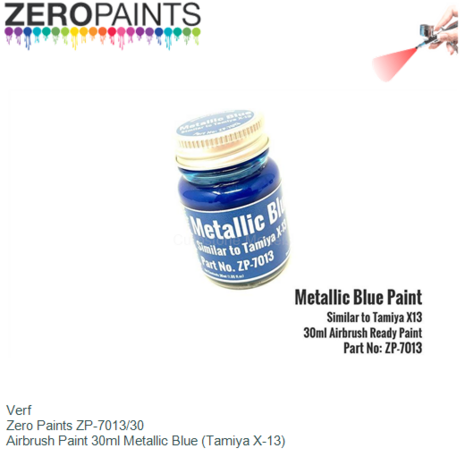 Verf  | Zero Paints ZP-7013/30 | Airbrush Paint 30ml Metallic Blue (Tamiya X-13)