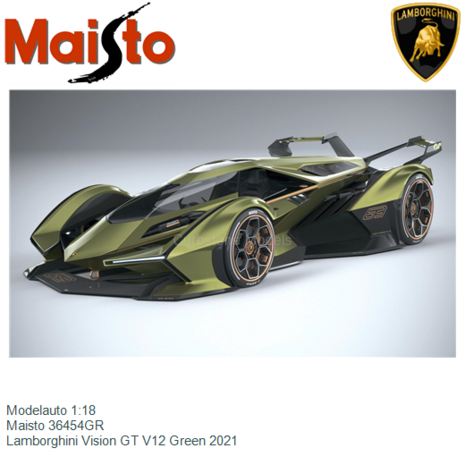 Modelauto 1:18 | Maisto 36454GR | Lamborghini Vision GT V12 Green 2021