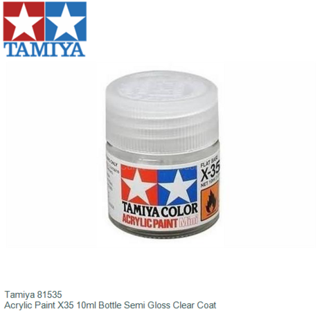 Tamiya 81535  Acrylic Paint X35 10ml Bottle Semi Gloss Clear Coat