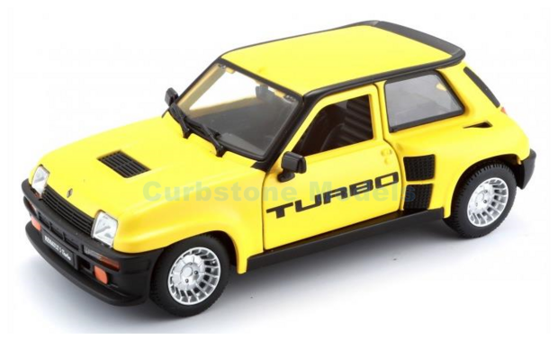 Modelauto 1:24 | Bburago 21088y | Renault 5 Turbo Yellow and Black 1982