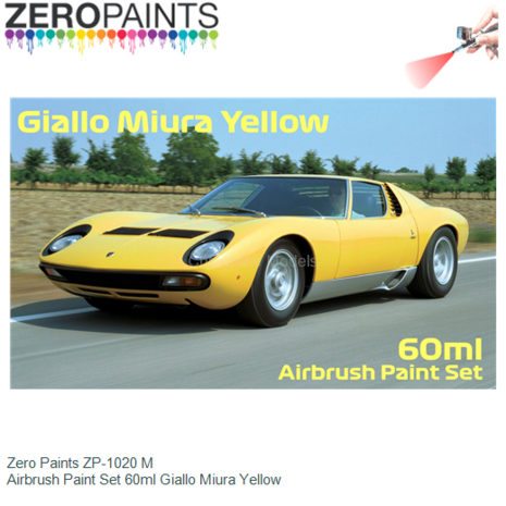  | Zero Paints ZP-1020 M | Airbrush Paint Set 60ml Giallo Miura Yellow