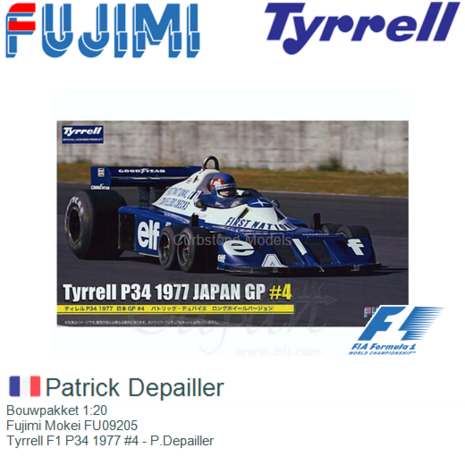 Bouwpakket 1:20 | Fujimi Mokei FU09205 | Tyrrell F1 P34 1977 #4 - P.Depailler