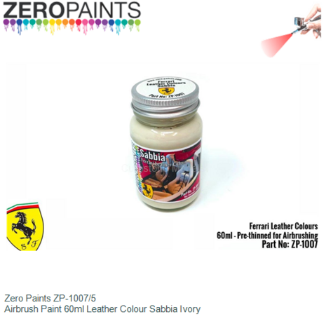  | Zero Paints ZP-1007/5 | Airbrush Paint 60ml Leather Colour Sabbia Ivory