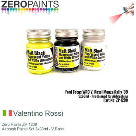  | Zero Paints ZP-1208 | Airbrush Paints Set 3x30ml - V.Rossi