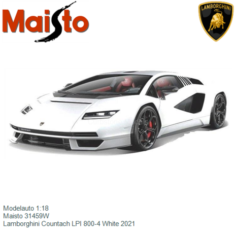 Modelauto 1:18 | Maisto 31459W | Lamborghini Countach LPI 800-4 White 2021