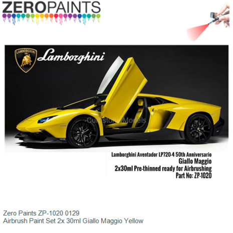  | Zero Paints ZP-1020 0129 | Airbrush Paint Set 2x 30ml Giallo Maggio Yellow