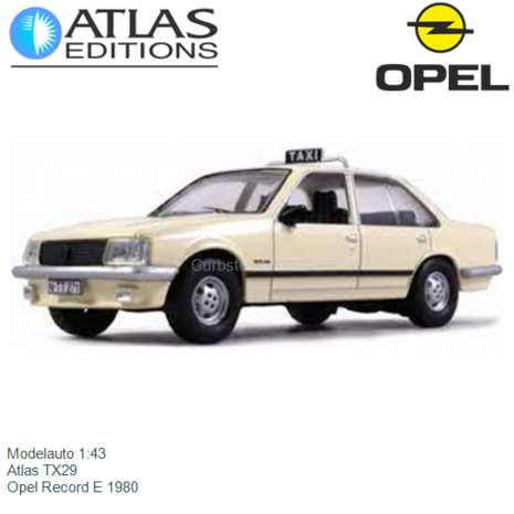 Modelauto 1:43 | Atlas TX29 | Opel Record E 1980