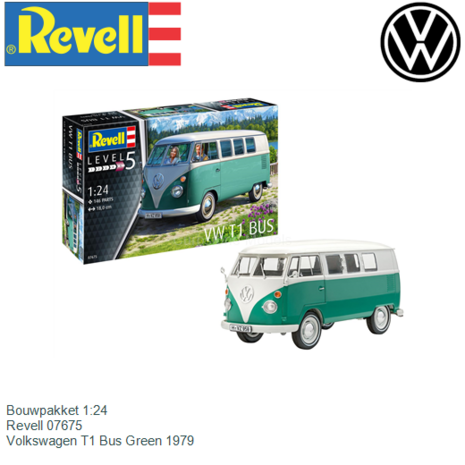 Bouwpakket 1:24 | Revell 07675 | Volkswagen T1 Bus Green 1979